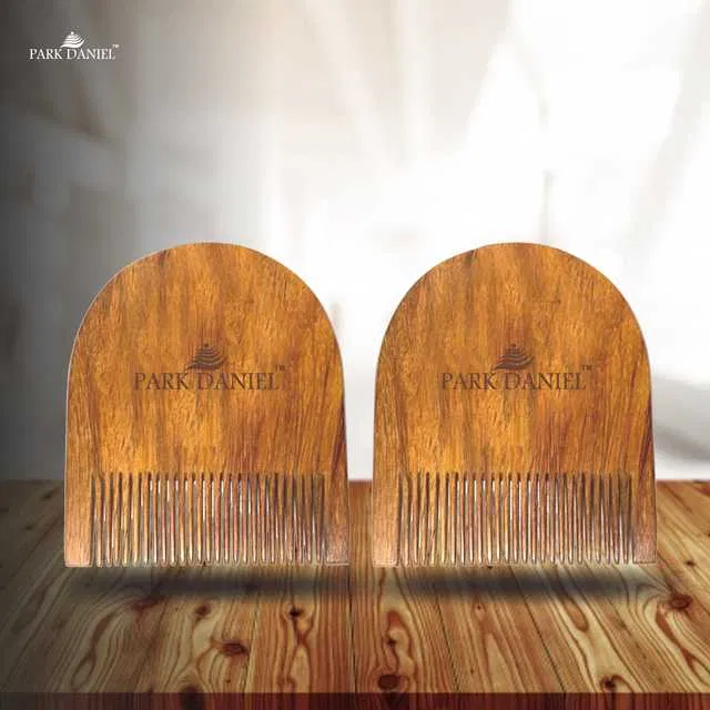 Park Daniel Wooden U Shaped Beard Comb (Pack Of 2, 2.5 inches) (SE-115)