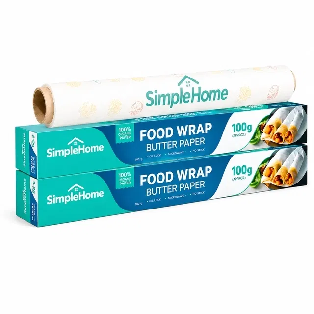 SimpleHome बेसिक फूड रैपिंग पेपर 2x100 ग्राम [ग्रॉस] (2 का पैक)