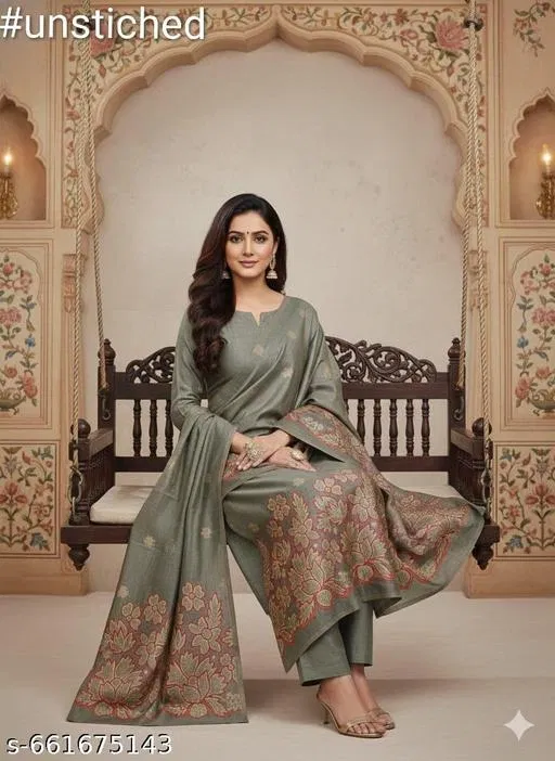 Floral Printed Patiala Suits for Women (Multicolor, 6.25 meter (L)