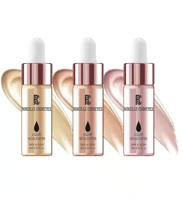 Ronzille Liquid Highlighter (Multicolor, Pack of 3)