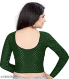 Lycra Ready Made Blouse for Women, Green 