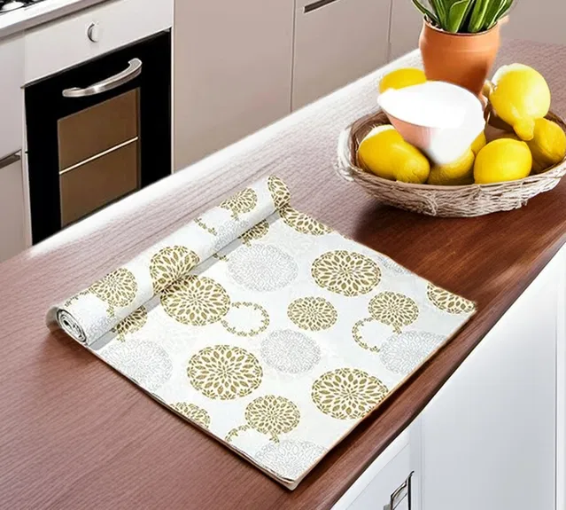 PVC Printed Shelf Mat Roll (Multicolor, 5 m)
