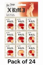 Round Square Press On Nails (Pack Of 24)