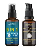 Combo of La'Conde Beauty 9 in 1 Hair Growth Spray & Nail Strong and Repair Serum 