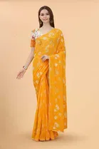 Trendy Zoya Silk Saree with Blouse Piece For Women 
