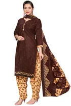 Cotton Blend Floral Kurti with Pant & Dupatta for Women 