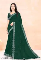 Georgette Saree for Women, Green 