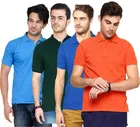 Polo Solid Cotton Blend T-shirts Pack of 4 for Men 
