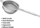 Inox round tea Strainer, 8cm Dia, Pack of 2