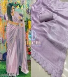 Jimmy Choo Printed Saree For Women, Purple