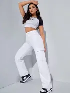 Knitted Poly twill Cargo Trouser / Pant for Women 