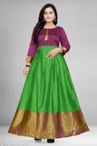 Banarasi Silk Printed Gown for Women 