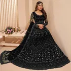 Net Embroidered Semi Stitched Lehenga Choli with Dupatta for Women 
