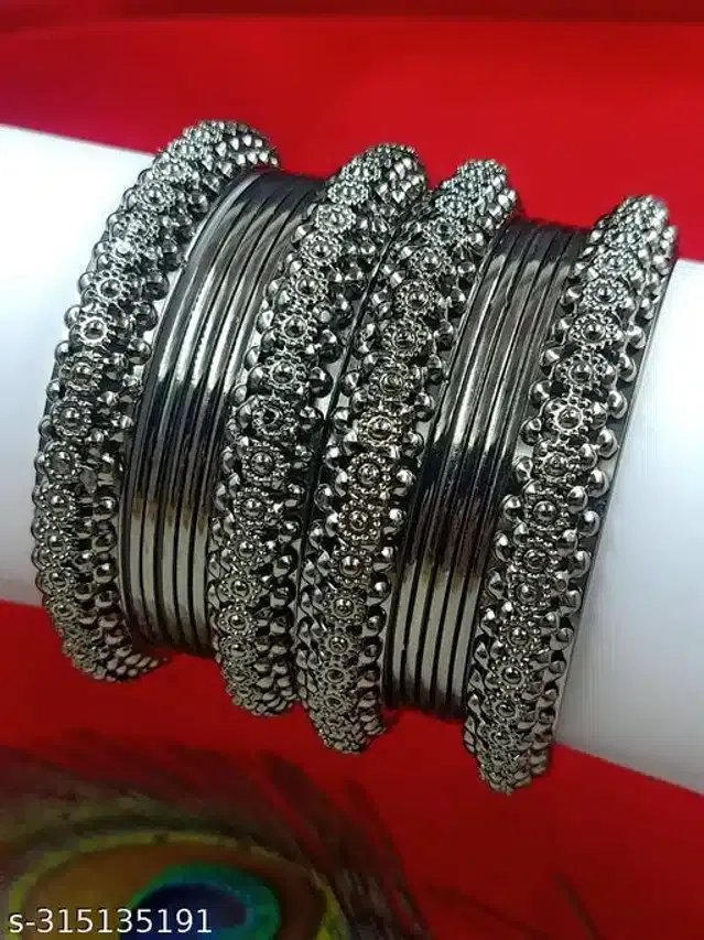 Trendy Bangles for Women (Silver, 2.1)