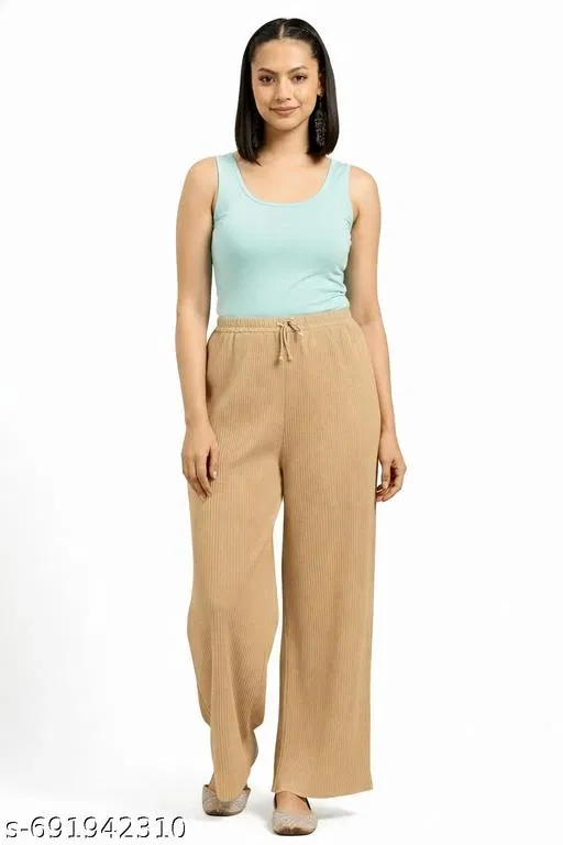 Palazzos for Women, Pack of 2 (Yellow, M)