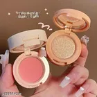 3 in 1 face blusher + highlihger with mini compact palette | travel friendly mini face blusher and highlihter palette 