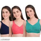 Cotton Blend Solid Non Padded Bra for Women 