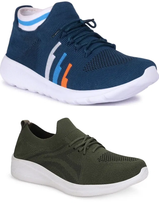 Sports Shoes for Men (Multicolor, 8) (Set of 2)