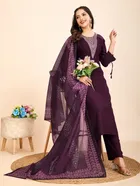 Cotton Printed Kurta with Pant & Dupatta for Women 