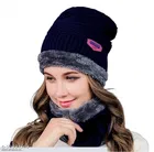 Woolen Beanie Cap with Neck Warmer for Men & Women 