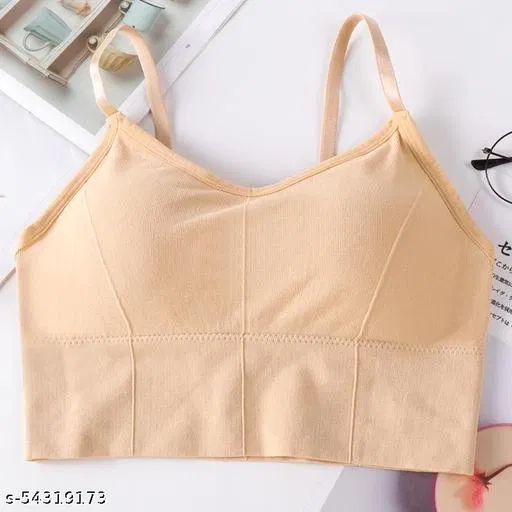 Viscose Spandex Bra for Women, Beige (30A)