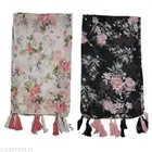 Chiffon Scarves for Women, White, Pack of 2