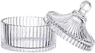 Afast Stylish 200 ml Crystal Glass Sugar Candy Jar with Lid/Attractive Designer Multi-Purpose Bowl/Round Kitchen Storage Pickle Containers/Home Decor Glass Candy Box -Pack of 1