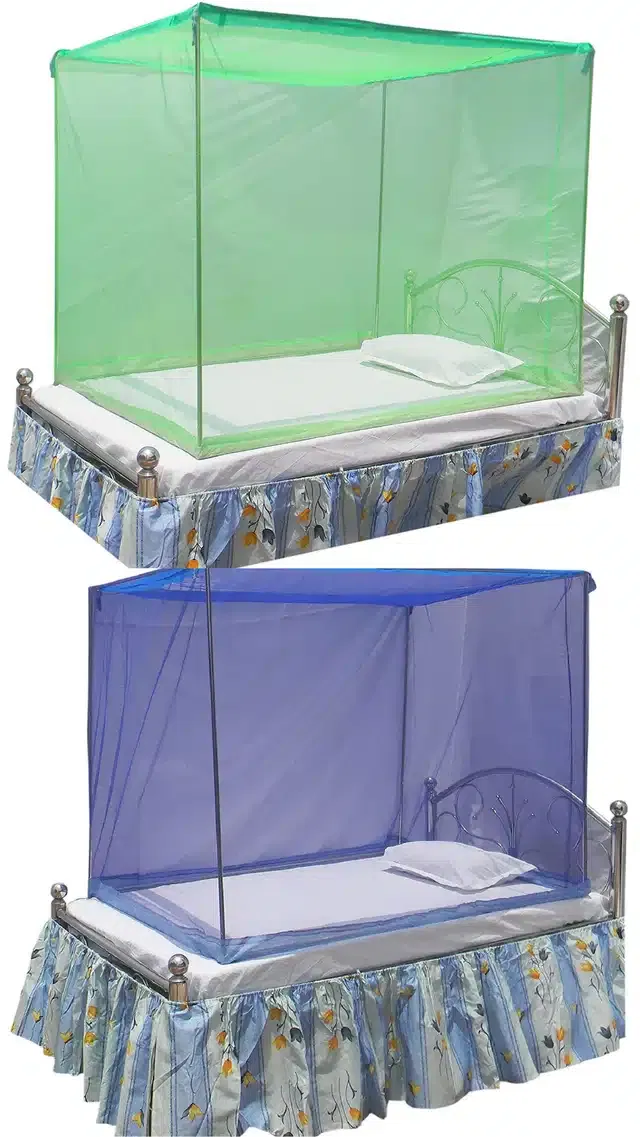 Single Bed Mosquito Net (Pack of 2) (Multicolor, 6x3 feet)