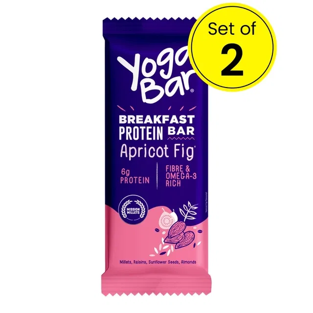 Yogabar Breakfast Protein Bar Apricot Fig 2X45 g (Pack of 2)