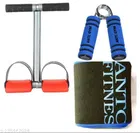 Single Spring Tummy Trimmer with Hand Gripper & Sweat Belt 