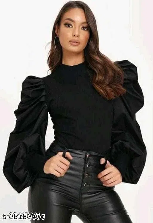 Casual Wear Top & Bottom Sets for Women (Black, M)