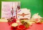 Alloy Rakhi with Greeting Card & Roli Chawal 