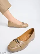 Solid Synthetic Ballerinas for Women 