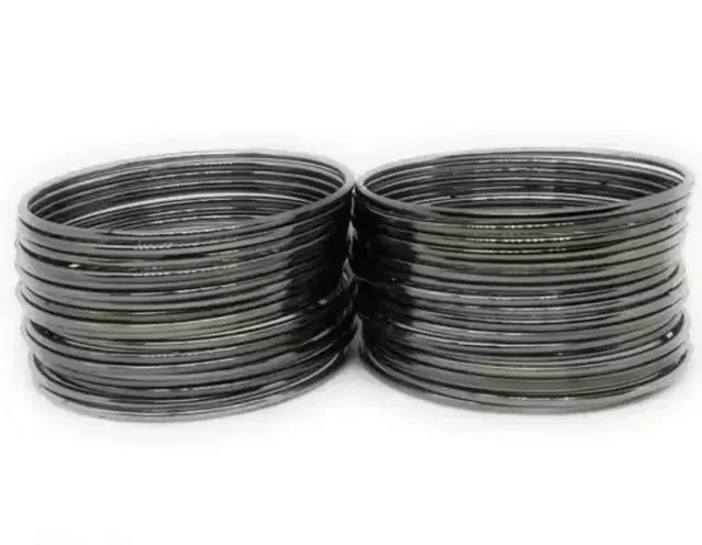 Alloy Bangles for Women, Silver, Pack of 12 (2.6)