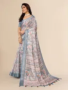 Silk Woven Design Saree for Women, Grey 