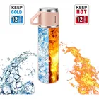 Stainless Steel Water Bottle with 3 Cups & 1 Silicon Brush 