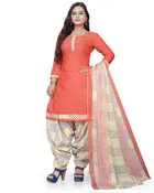 Cotton Suit Fabric with Dupatta for Women 