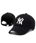 NY Black Cotton Caps For Men.
