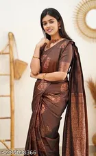 Banarasi Silk Blend Jacquard Saree for Women 