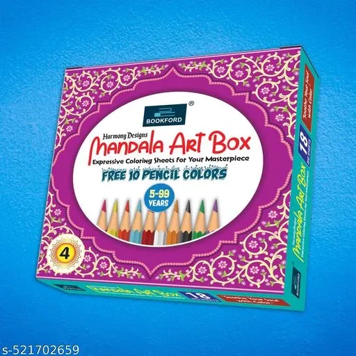 Harmony Design Mandala Art Boxx Part 4 – Experience the joyy of coloring with 18 celestial designs and 10 vibrant pencils to bring your art to life!