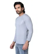 Cotton Blend Round Neck T-shirt for Men, Grey 