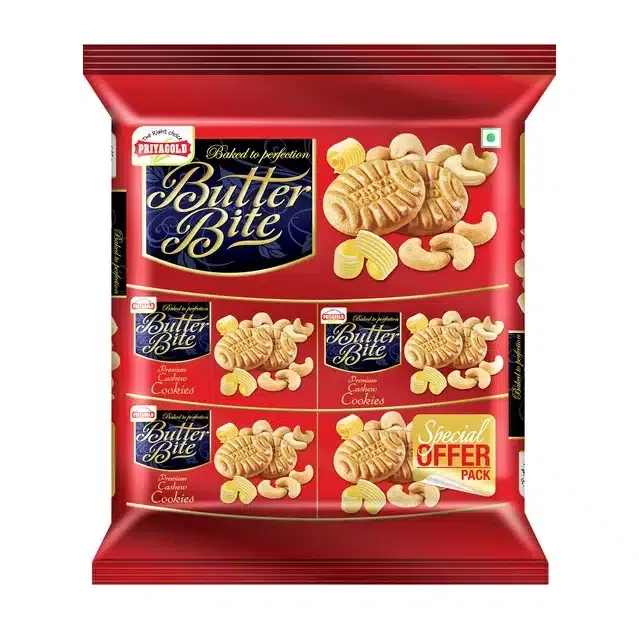 प्रियागोल्ड बटर बाइट काजू कुकीज 480 g
