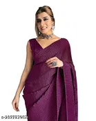 Crushed Satin Party Wear Saree for Women 