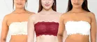 Super Net Padded Strapless Bras for Women (Multicolor, 28) (Pack of 3)