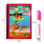 REALISTIC AIRCOOL Magic Water Quick Dry Book Water Coloring Book Doodle with Magic Pen Painting Board for Children Education Drawing Pad, Random Design & Assorted Color Multi Color, Pack of 4