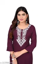 Viscose Rayon Embroidered Kurti for Women 
