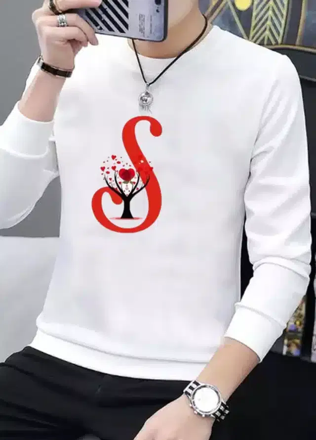 Long Sleeves T-Shirt for Men (White, XXL)