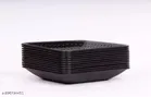 Plastic Plates for Kitchen, Black, Pack of 12