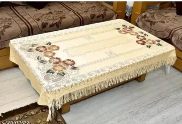 Net Printed Table Cloth (Yellow, 40x60 inches)