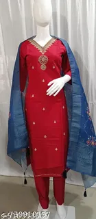 Embroidered Cotton Kurta Set for Women 